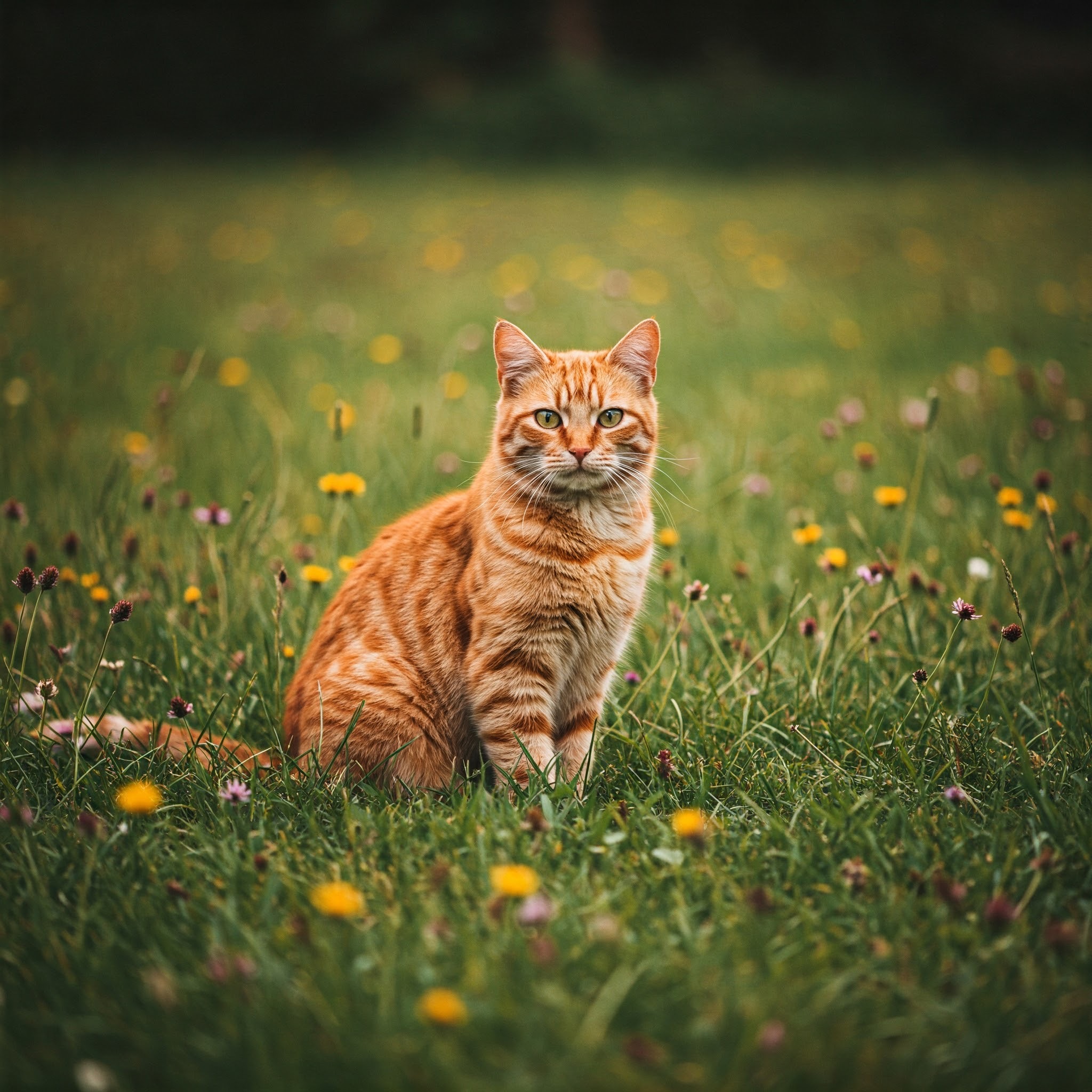 photo of Ginger Cat in a Meadow